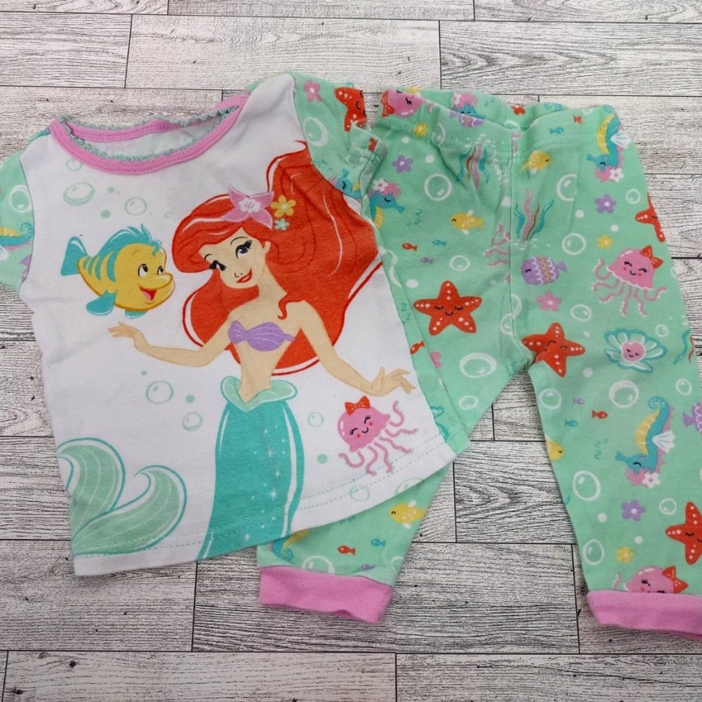 Disney Little Mermaid Pajamas Baby 9 Months Like New no Damage no Soiling